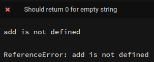 Failing tests because return undefined instead of zero